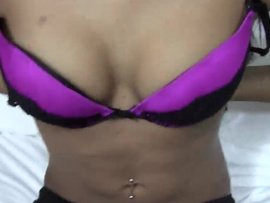 Tight Looking Black Pussy Opens Around His White Cock